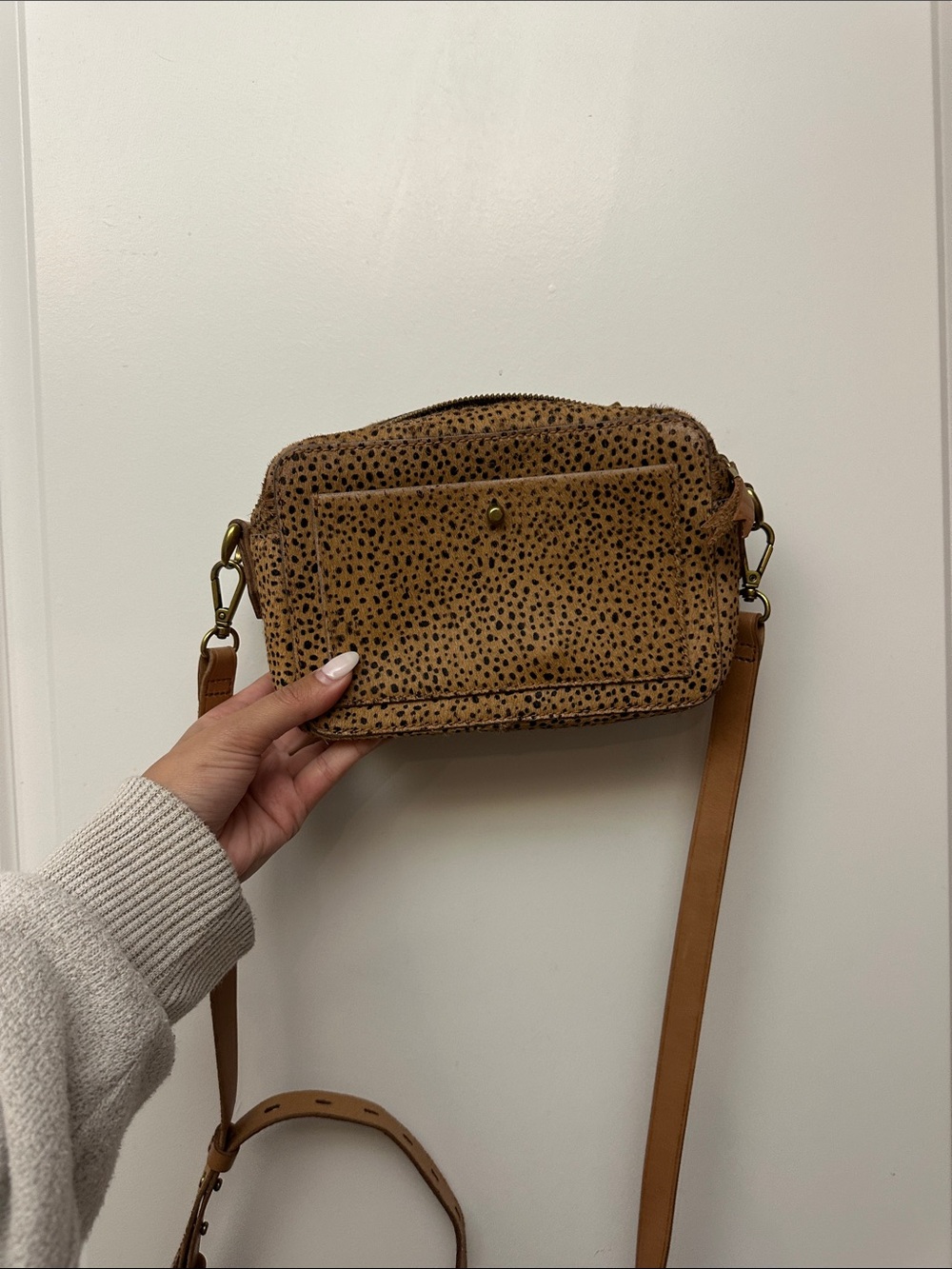 Madewell Tan Speckled Calf Hair Leather Crossbody